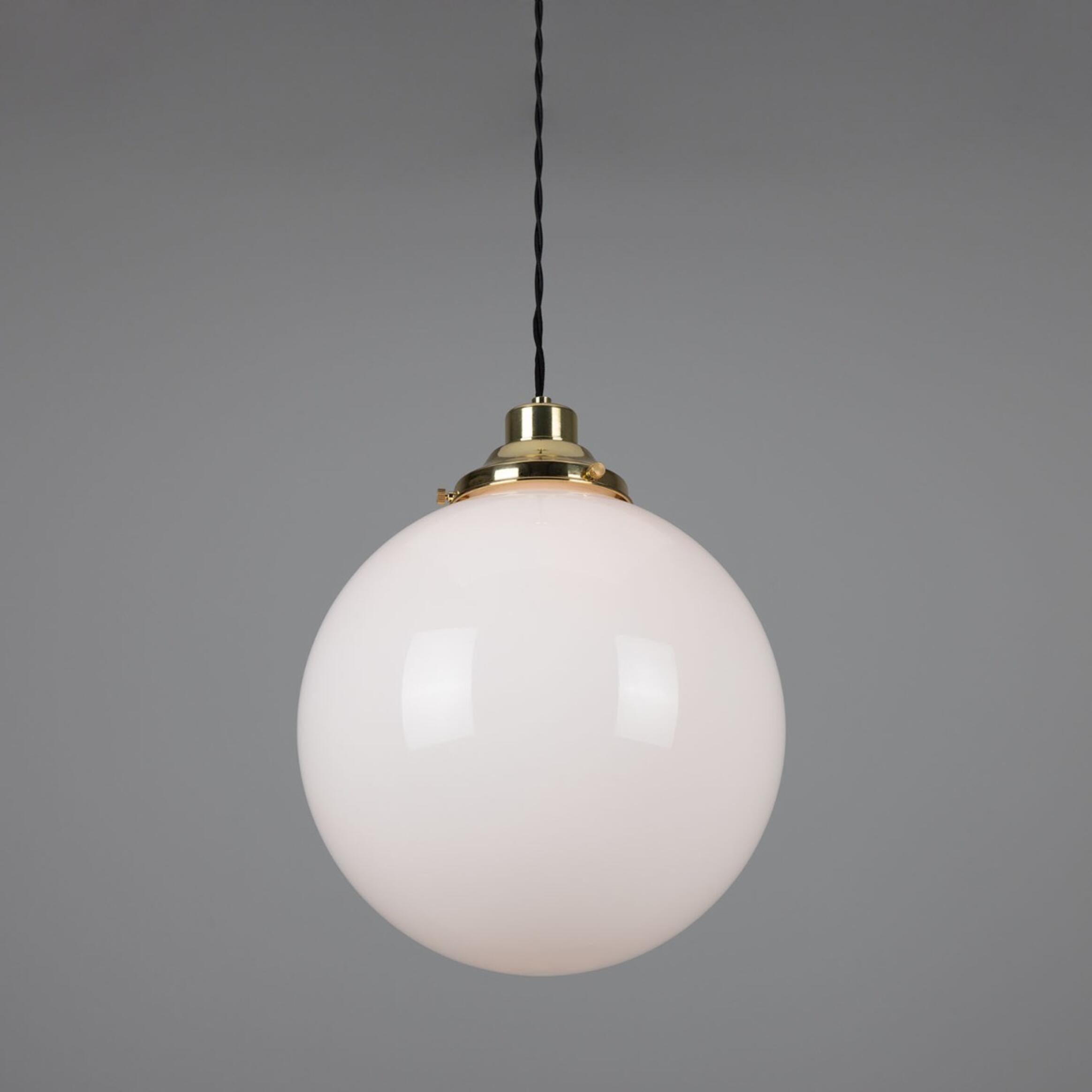 Gentry Opal Glass Globe Pendant Light 30cm