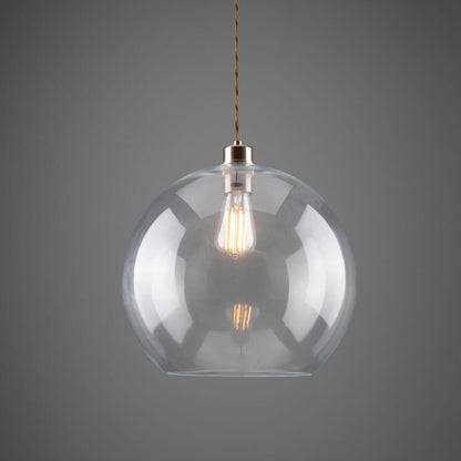 Eden Large Clear Open Glass Globe Pendant Light 35cm