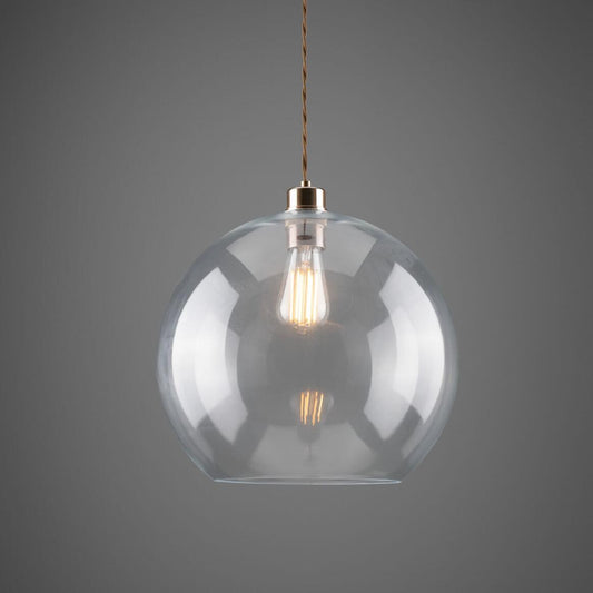 Eden Large Clear Open Glass Globe Pendant Light 35cm