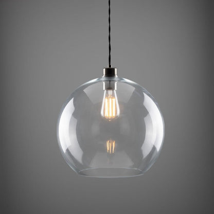 Eden Large Clear Open Glass Globe Pendant Light 35cm
