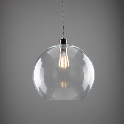 Eden Large Clear Open Glass Globe Pendant Light 35cm