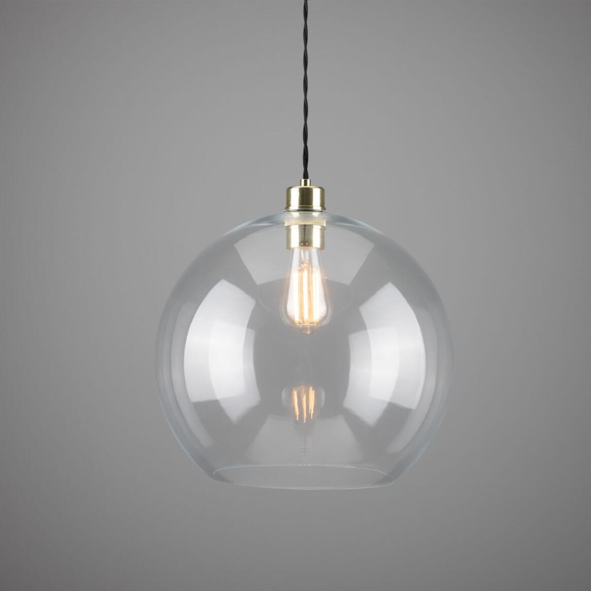 Eden Large Clear Open Glass Globe Pendant Light 35cm