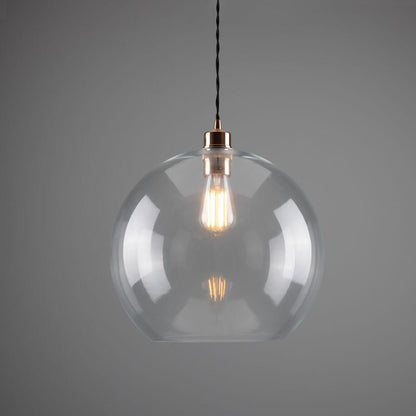 Eden Large Clear Open Glass Globe Pendant Light 35cm