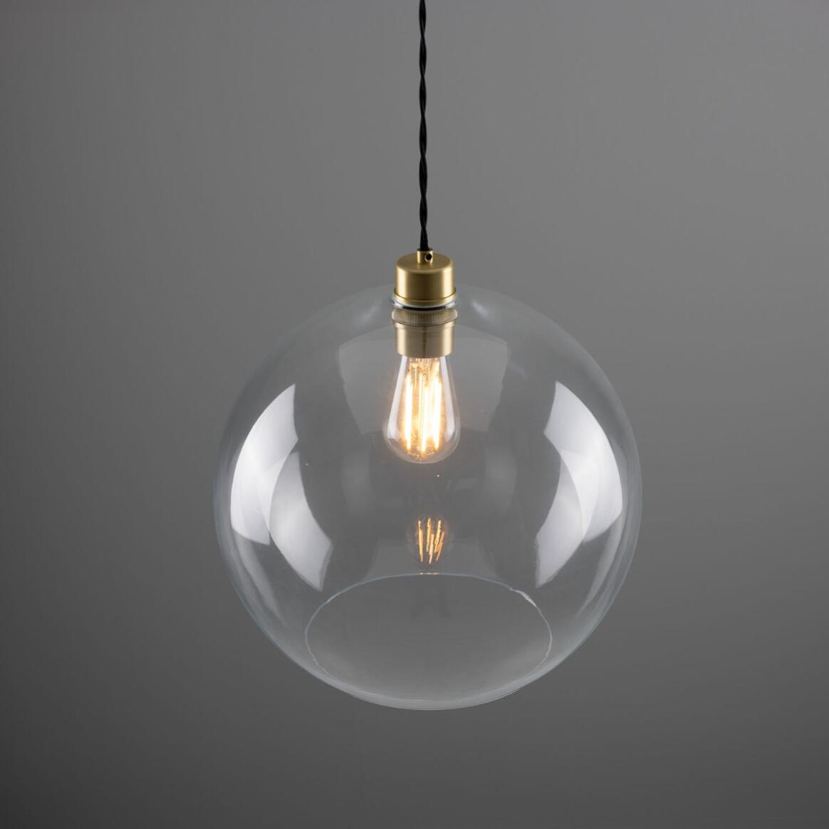 Eden Large Clear Open Glass Globe Pendant Light 35cm