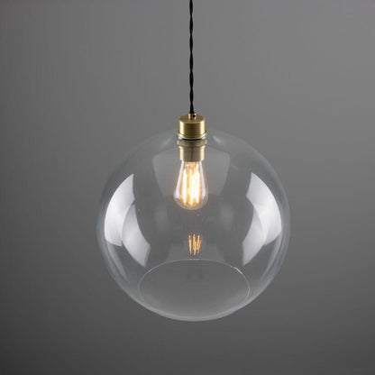 Eden Large Clear Open Glass Globe Pendant Light 35cm