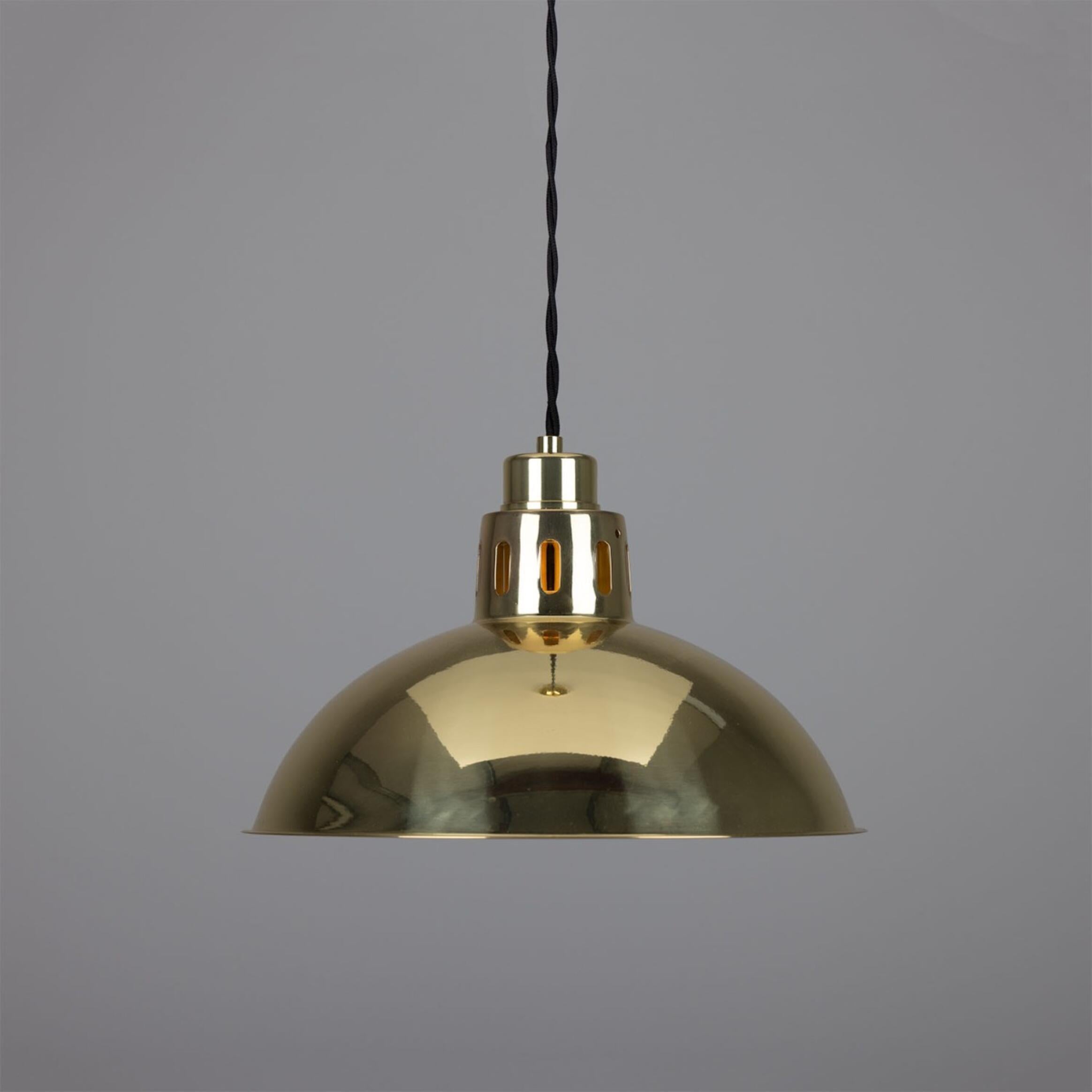 Paris Industrial Brass Pendant Light 30cm, product shot