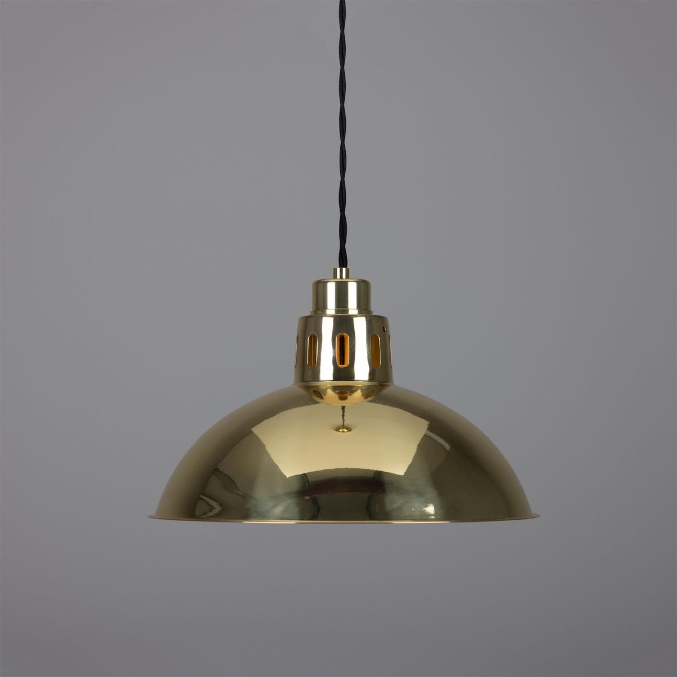 Paris Industrial Brass Pendant Light 30cm, product shot