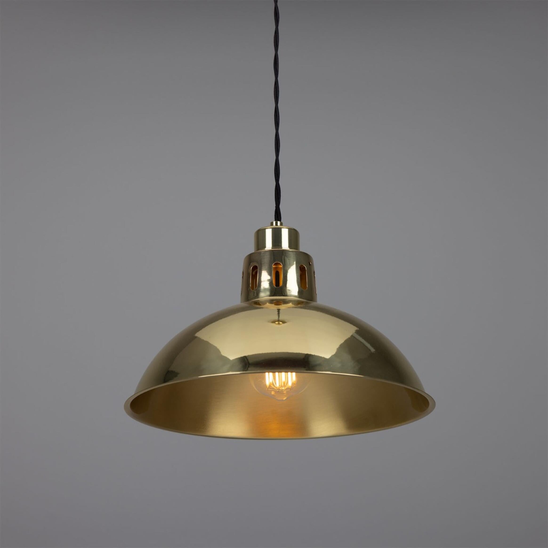Paris Industrial Brass Pendant Light 30cm, product shot