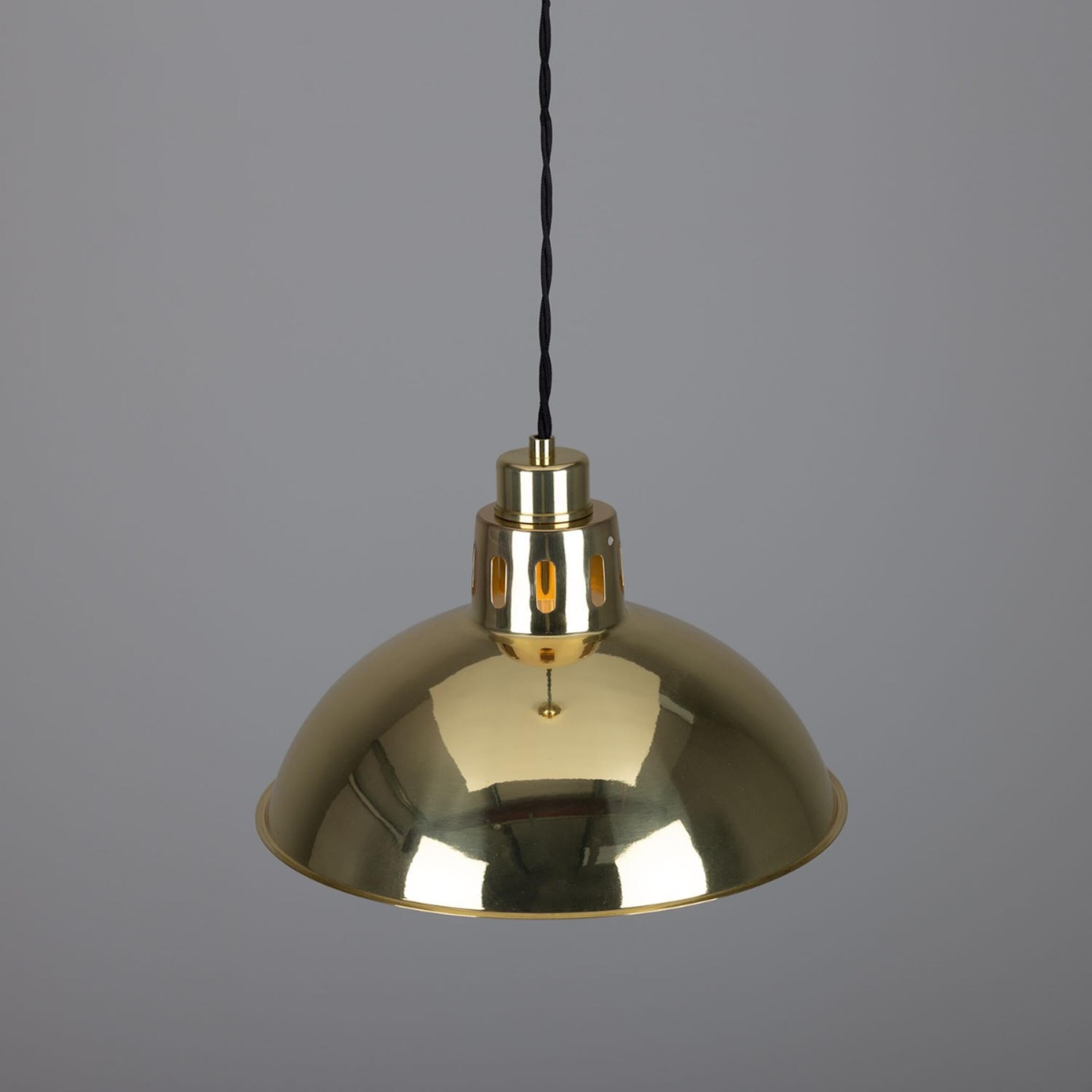 Paris Industrial Brass Pendant Light 30cm, product shot