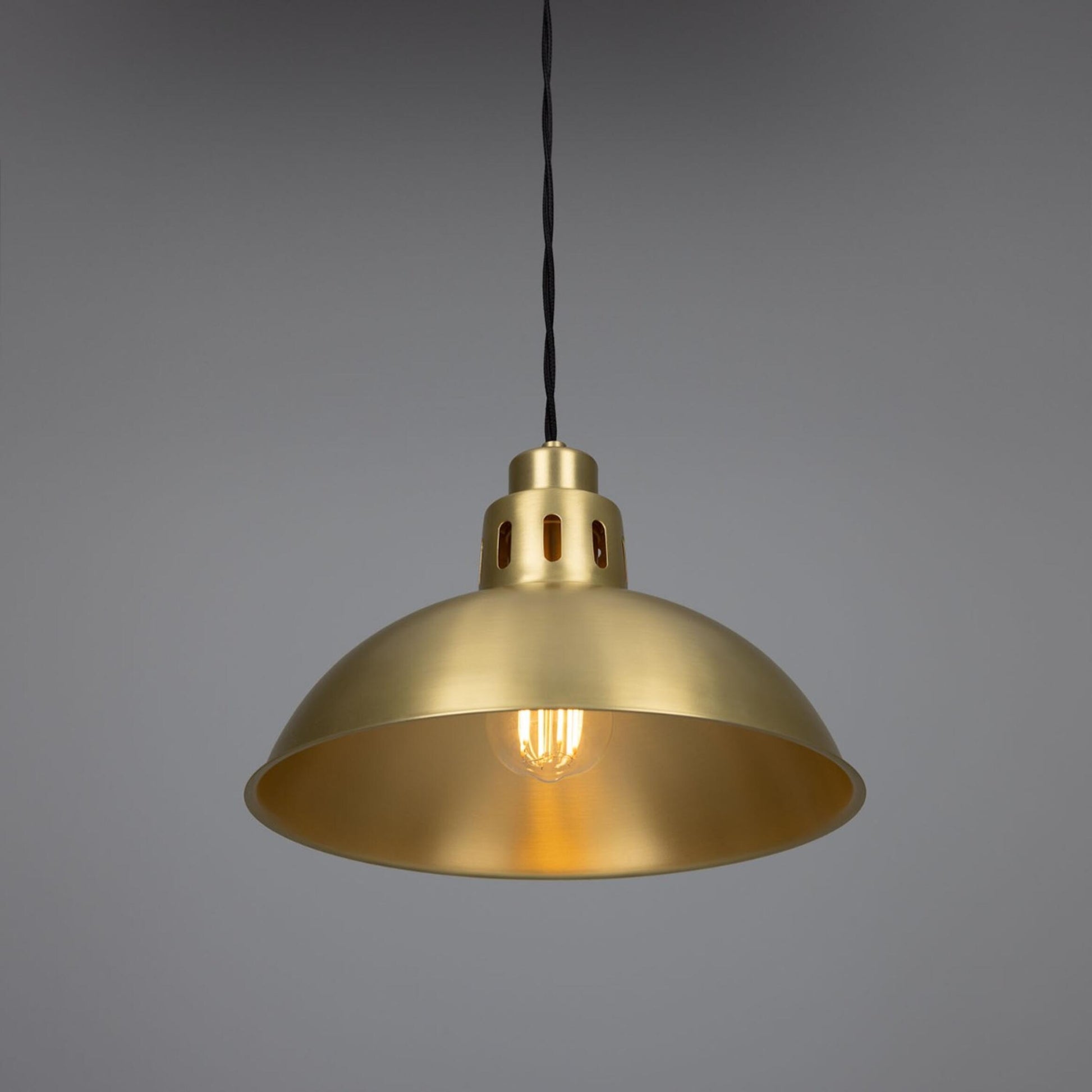 Paris Industrial Brass Pendant Light 30cm, product shot