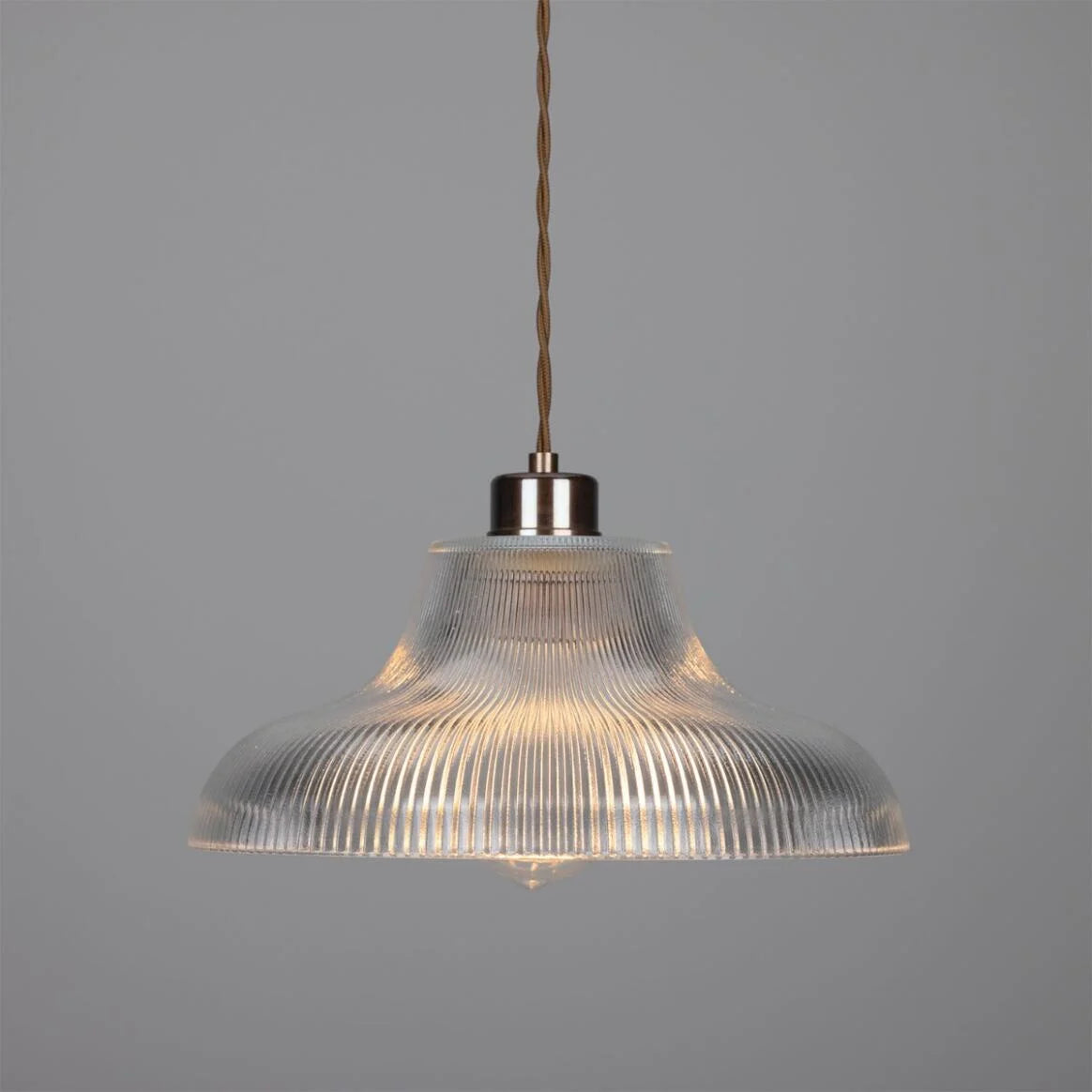 Mono Industrial Railway Glass Pendant Light 30cm