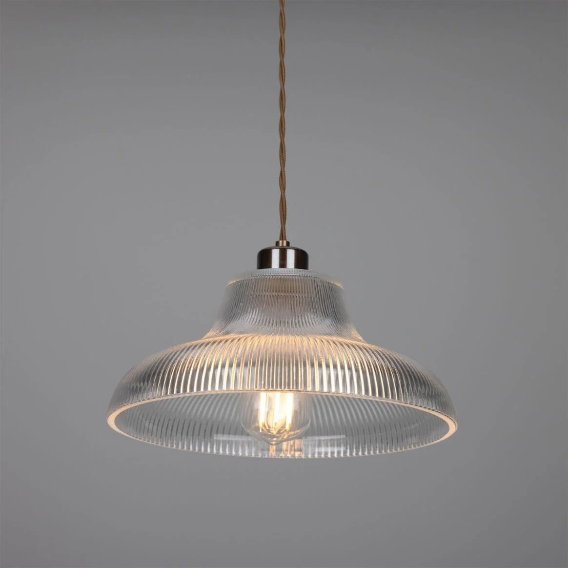 Mono Industrial Railway Glass Pendant Light 30cm