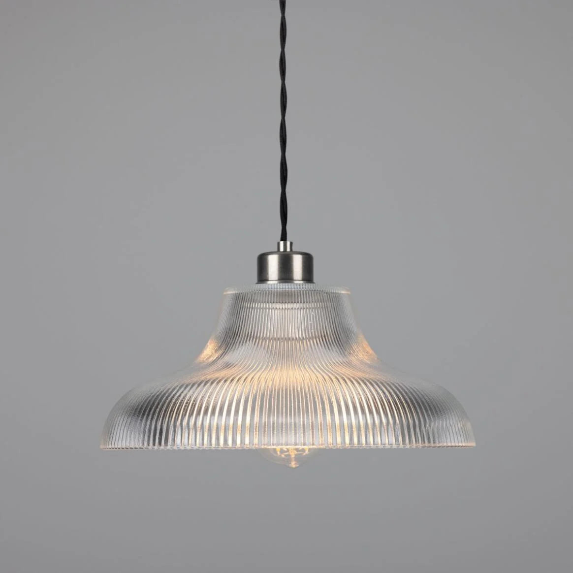 Mono Industrial Railway Glass Pendant Light 30cm