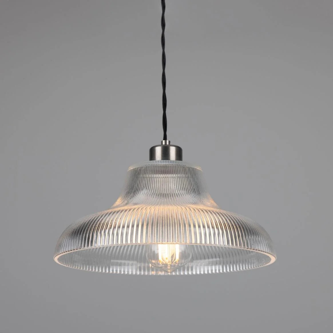 Mono Industrial Railway Glass Pendant Light 30cm