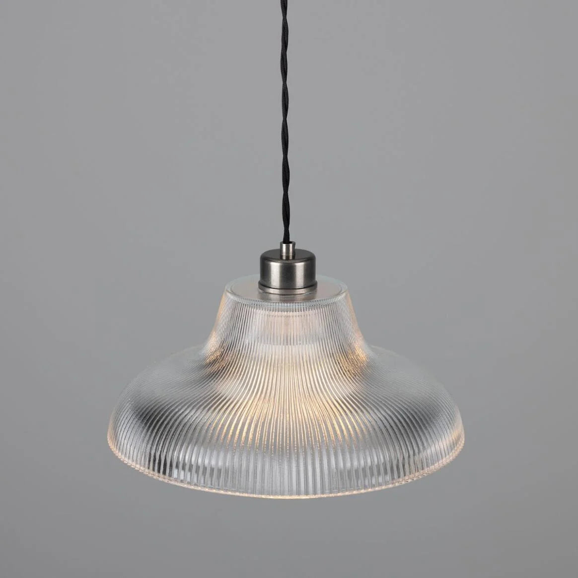 Mono Industrial Railway Glass Pendant Light 30cm