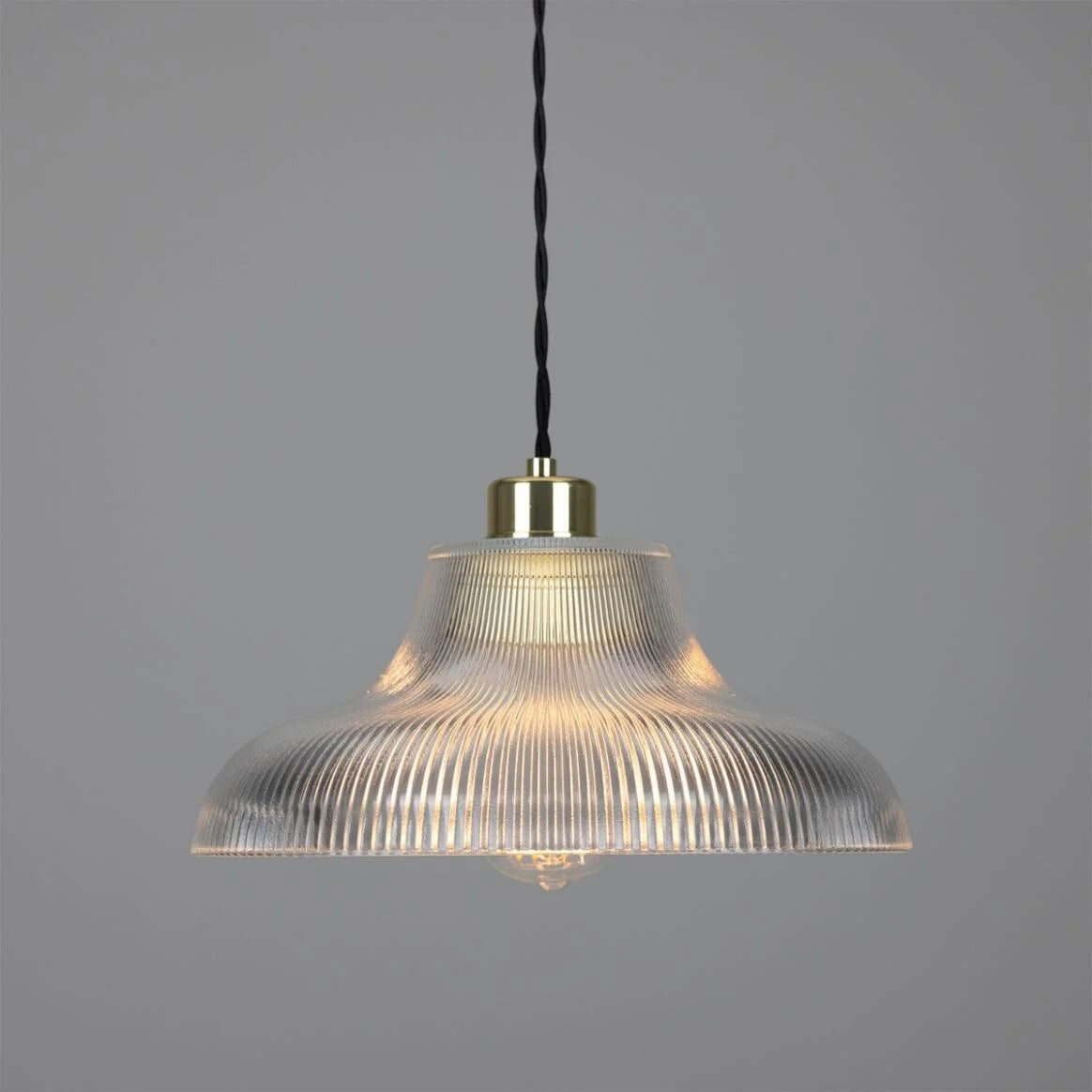 Mono Industrial Railway Glass Pendant Light 30cm