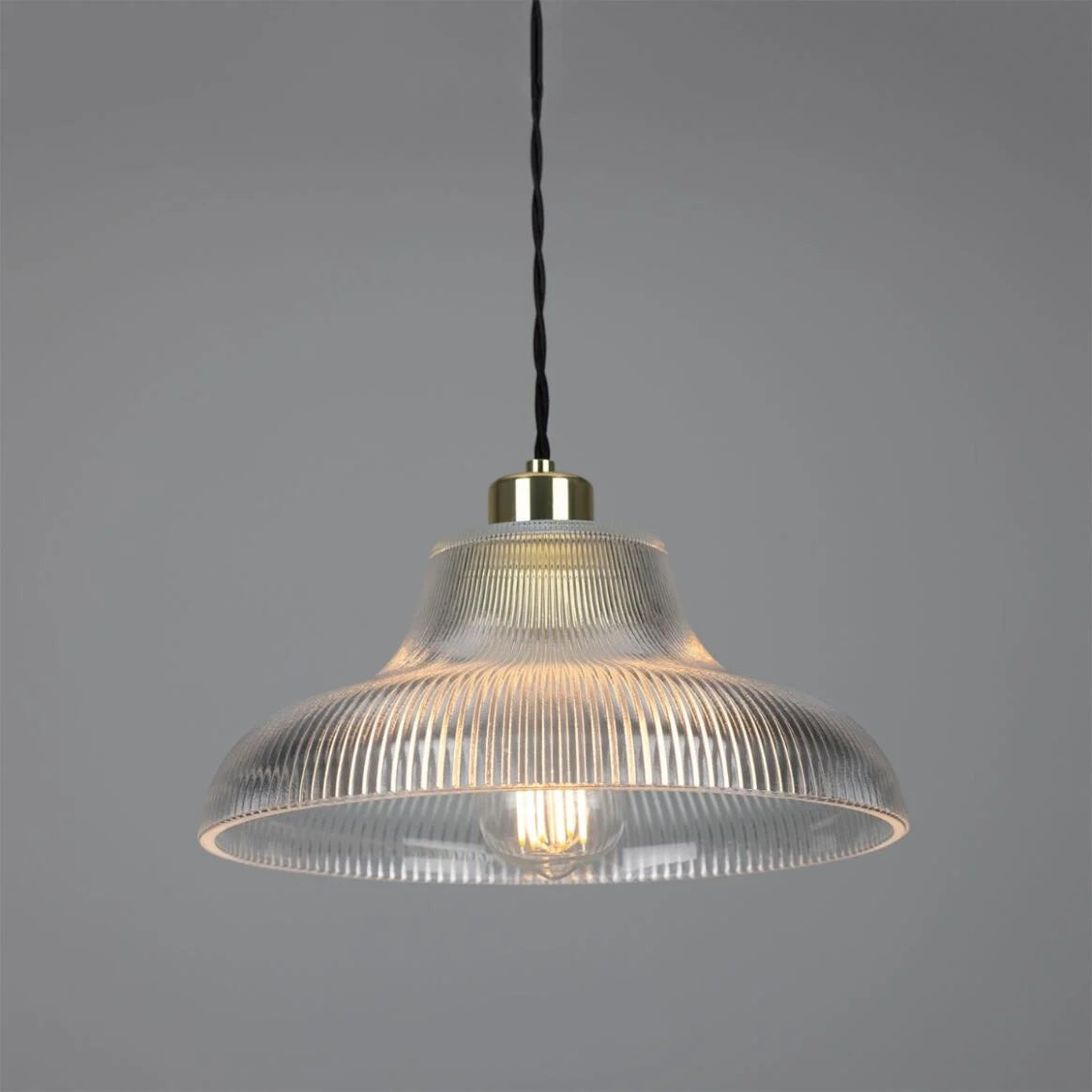 Mono Industrial Railway Glass Pendant Light 30cm