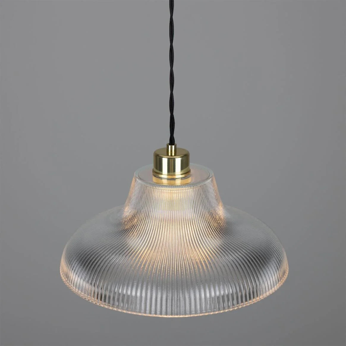 Mono Industrial Railway Glass Pendant Light 30cm