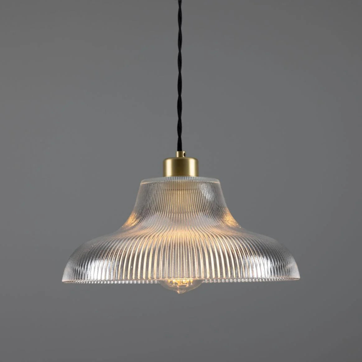 Mono Industrial Railway Glass Pendant Light 30cm