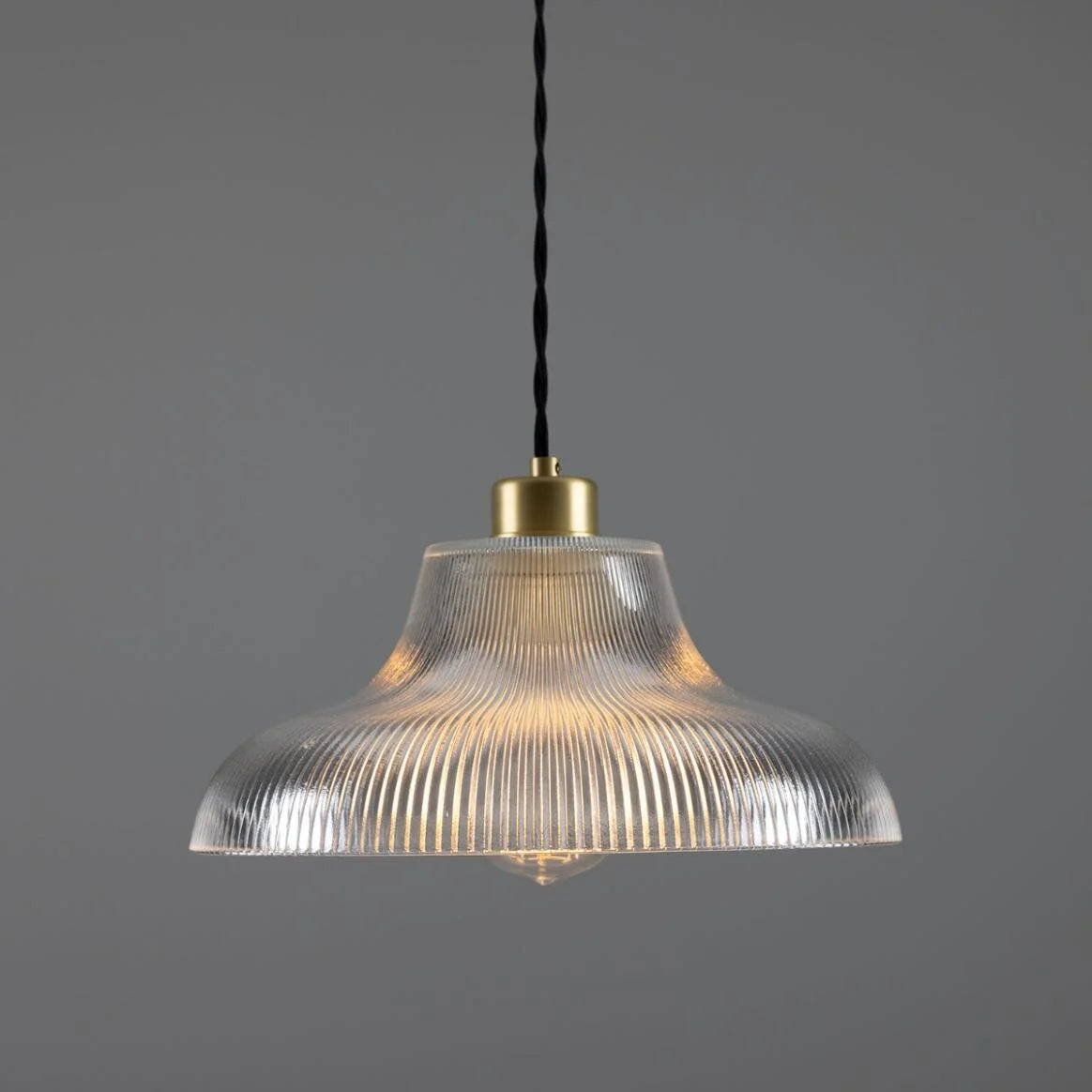 Mono Industrial Railway Glass Pendant Light 30cm