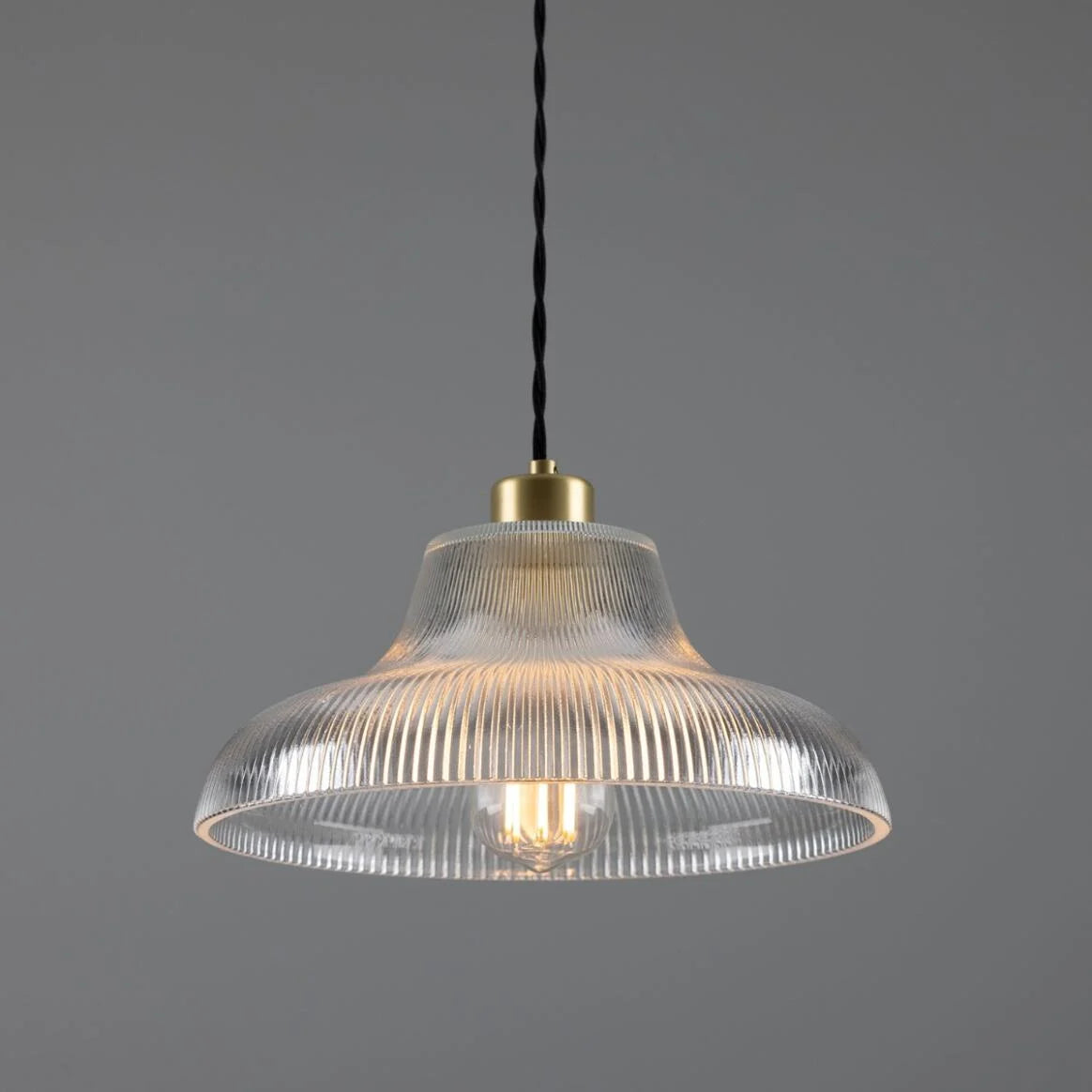 Mono Industrial Railway Glass Pendant Light 30cm