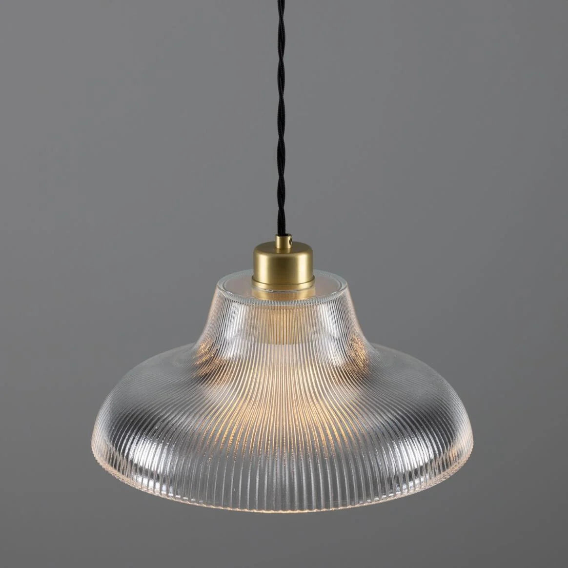 Mono Industrial Railway Glass Pendant Light 30cm