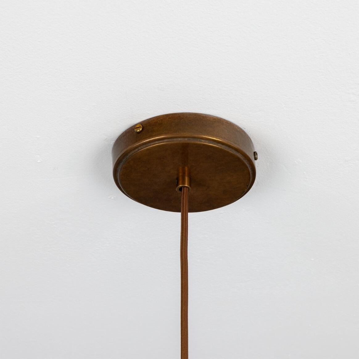 Nehir Reeded Glass and Brass Pendant 20cm