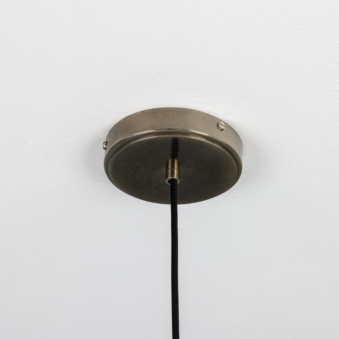 Nehir Reeded Glass and Brass Pendant 20cm