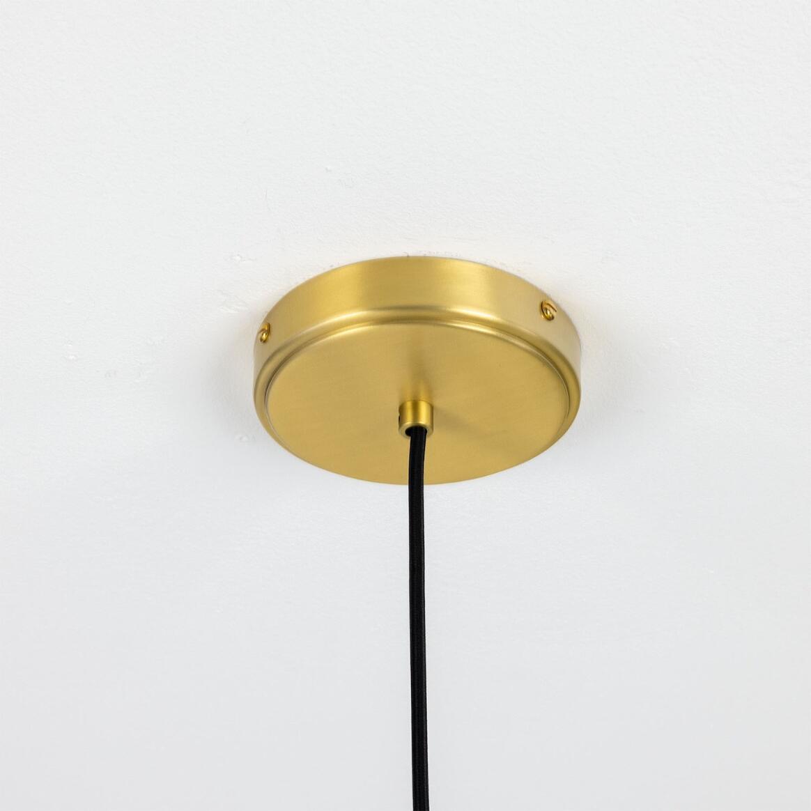 Nehir Reeded Glass and Brass Pendant 20cm