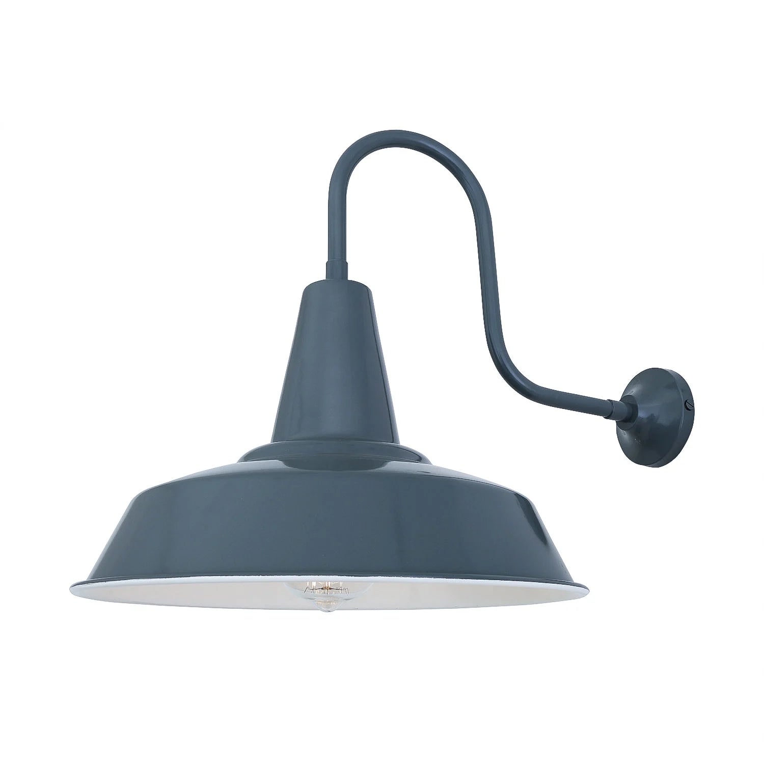 Hex Industrial Factory Swan Neck Wall Light 30.5cm