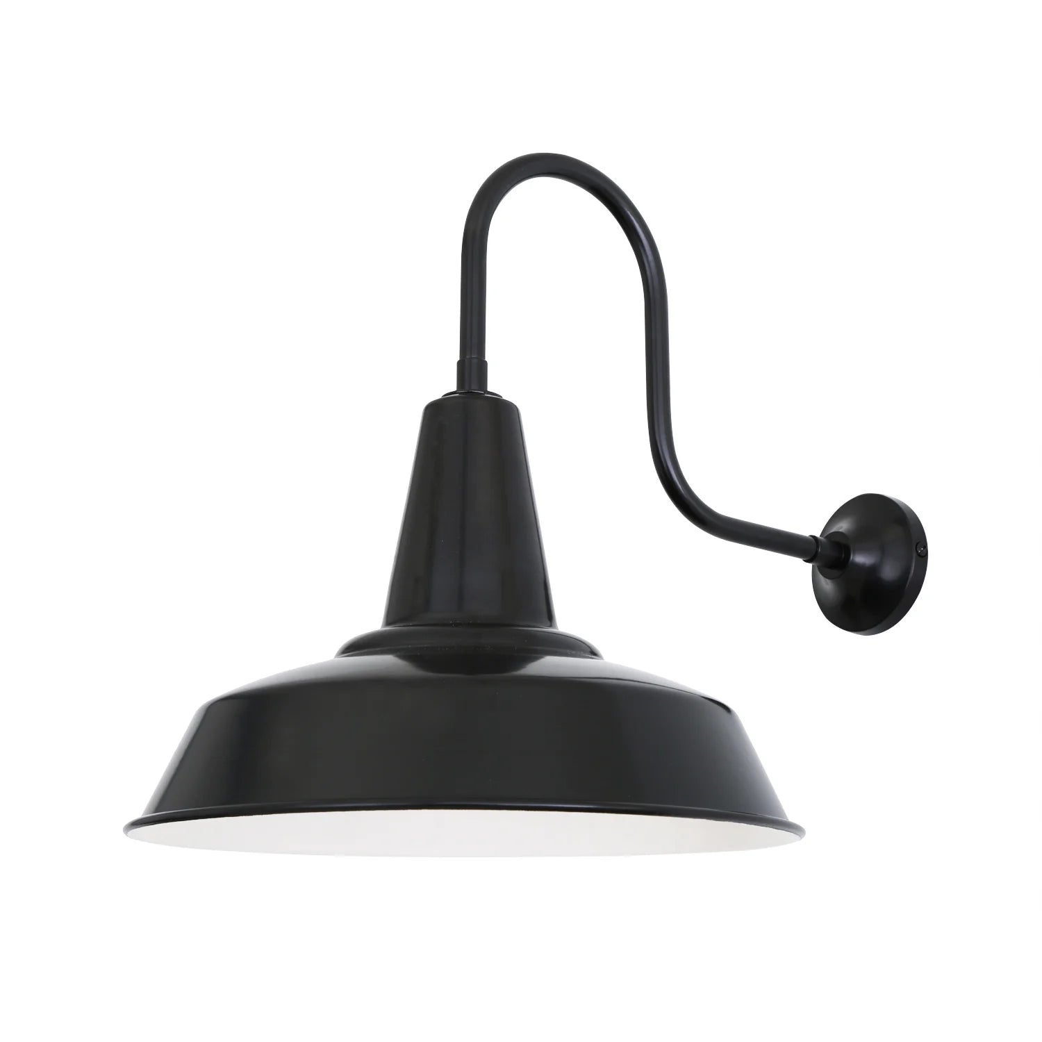 Hex Industrial Factory Swan Neck Wall Light 30.5cm