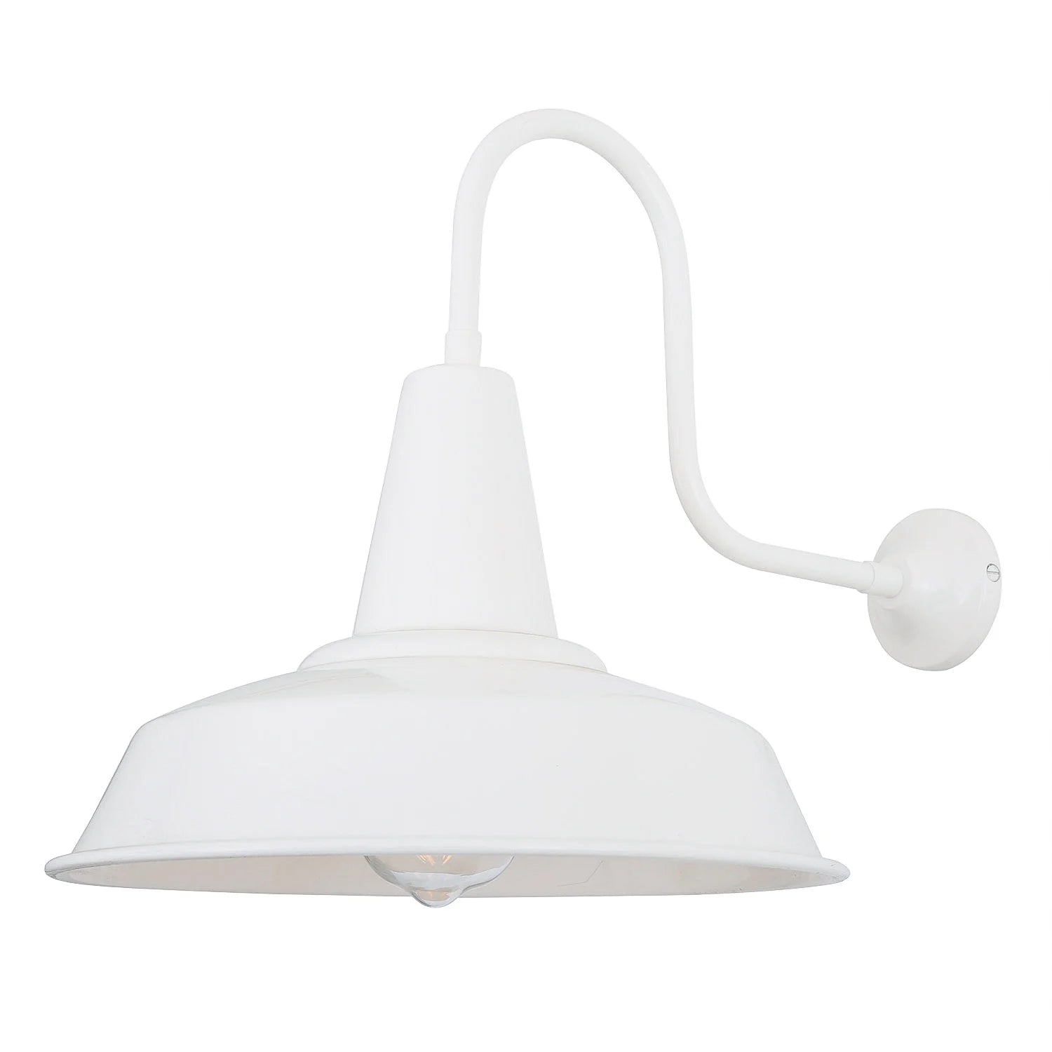 Hex Industrial Factory Swan Neck Wall Light 30.5cm