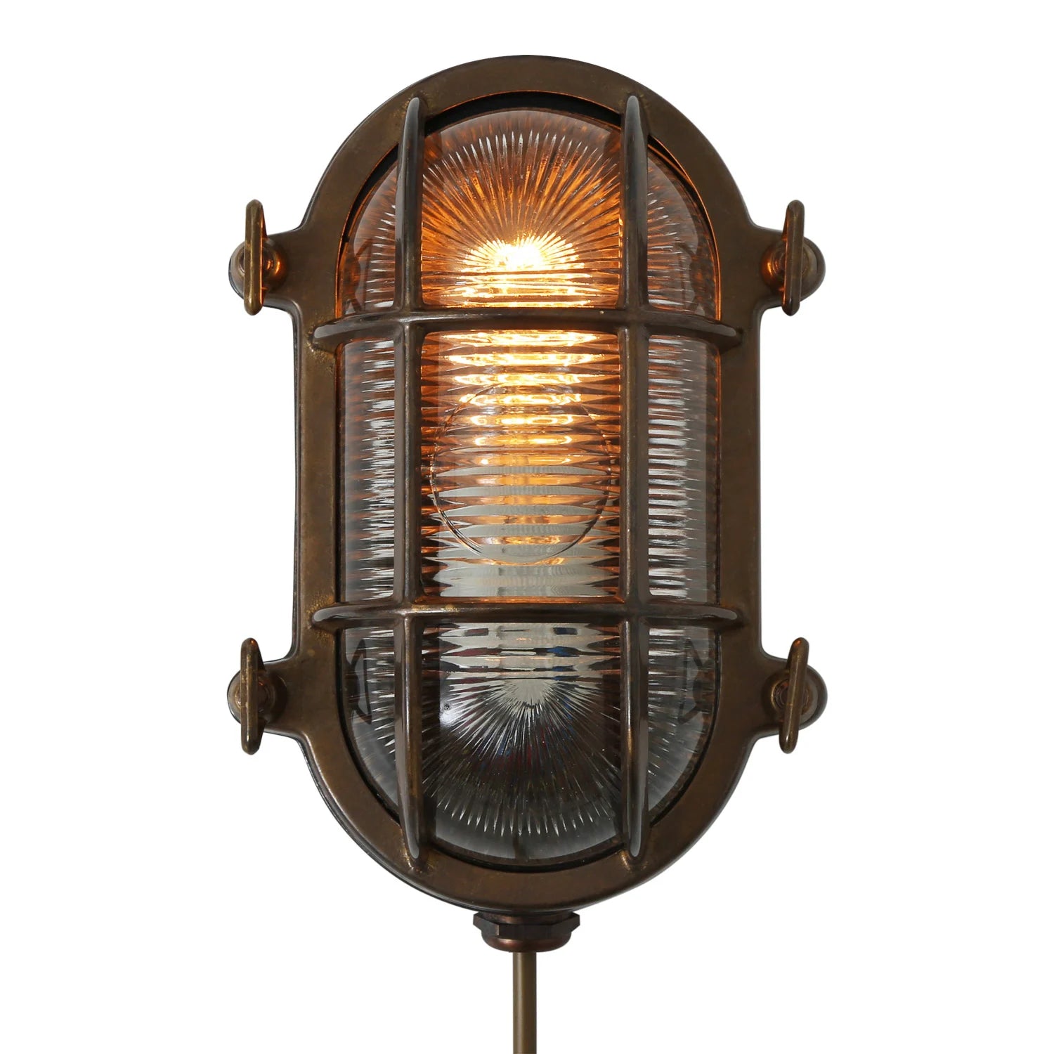 Ruben Small Brass Oval Marine Light 20cm