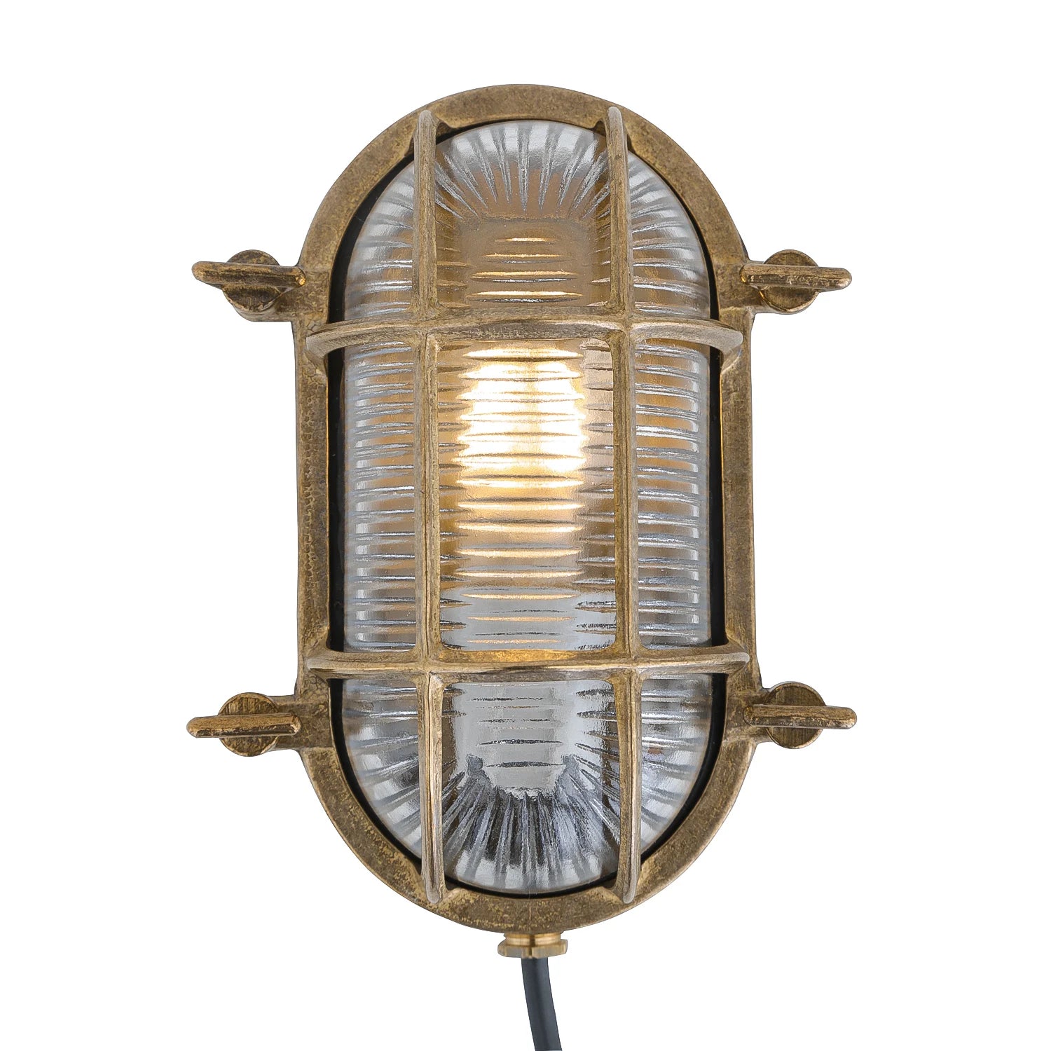 Ruben Small Brass Oval Marine Light 20cm