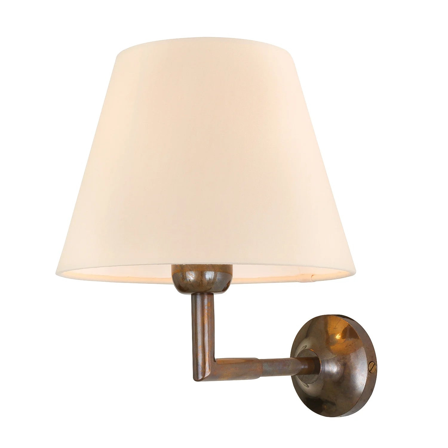Kilkee Modern Brass Wall Light with Fabric Shade 20cm