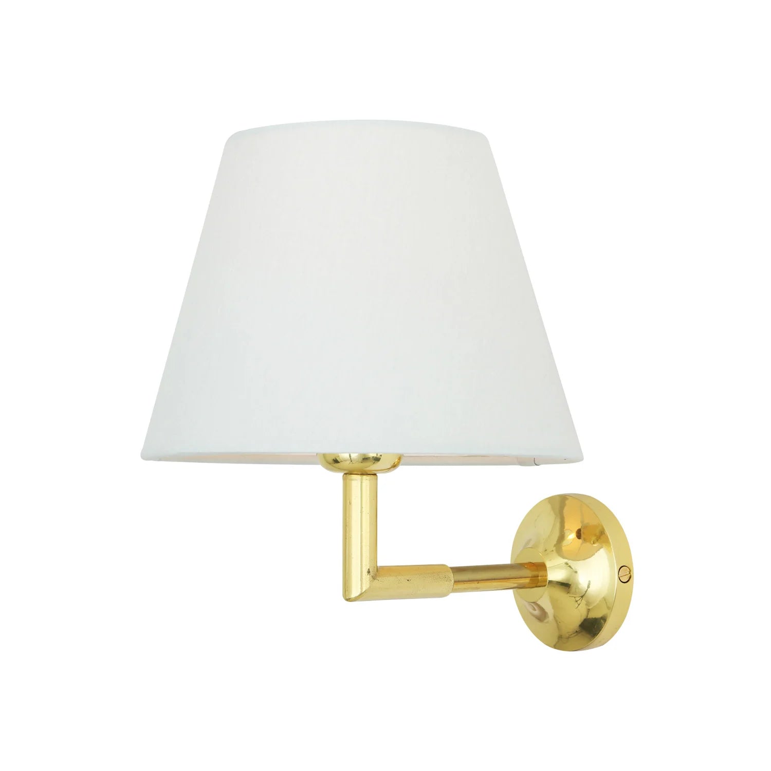 Kilkee Modern Brass Wall Light with Fabric Shade 20cm
