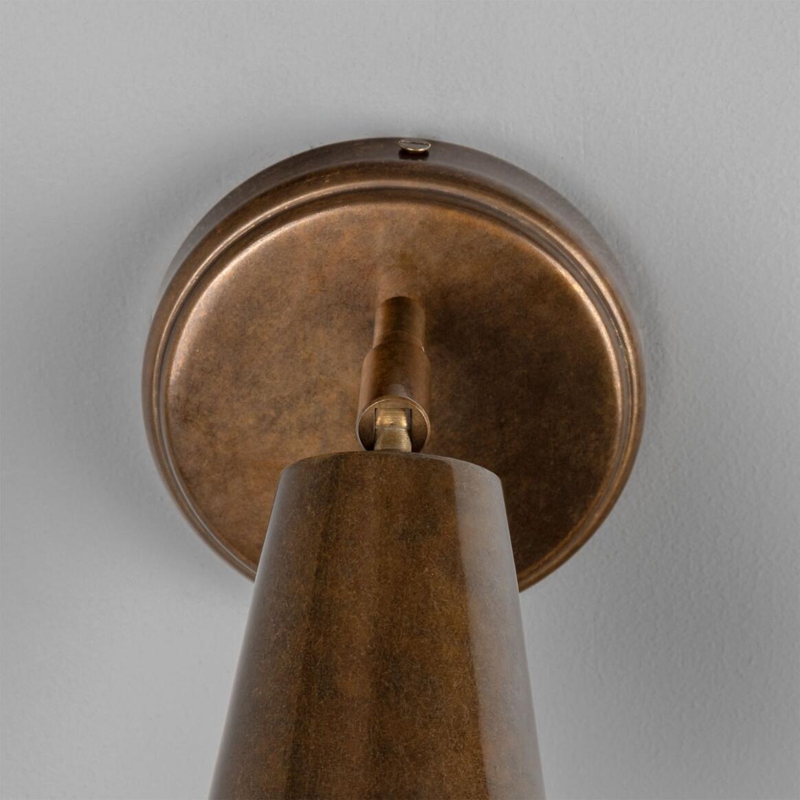 Cashel Adjustable Brass Cone Wall Light 12cm
