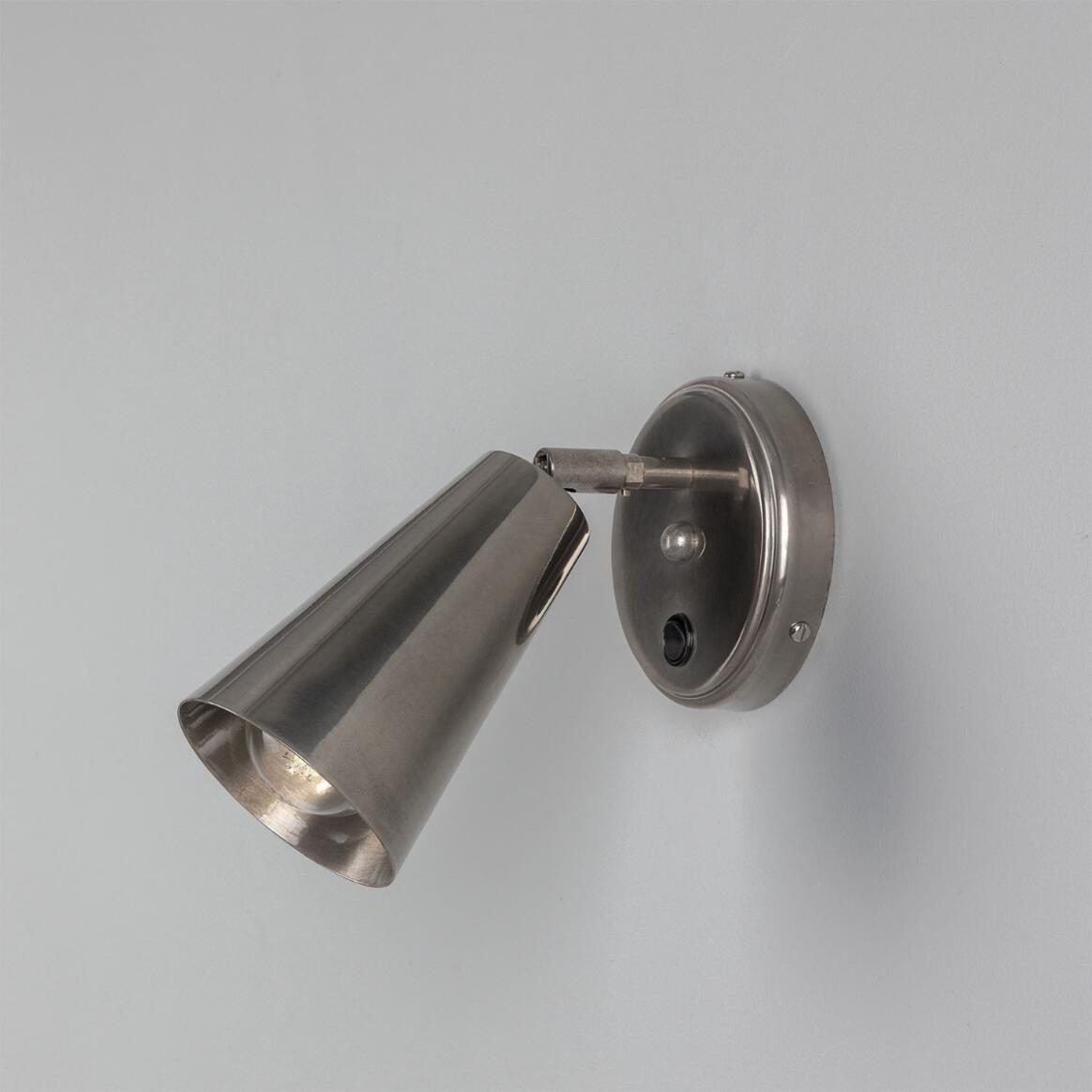Cashel Adjustable Brass Cone Wall Light 12cm