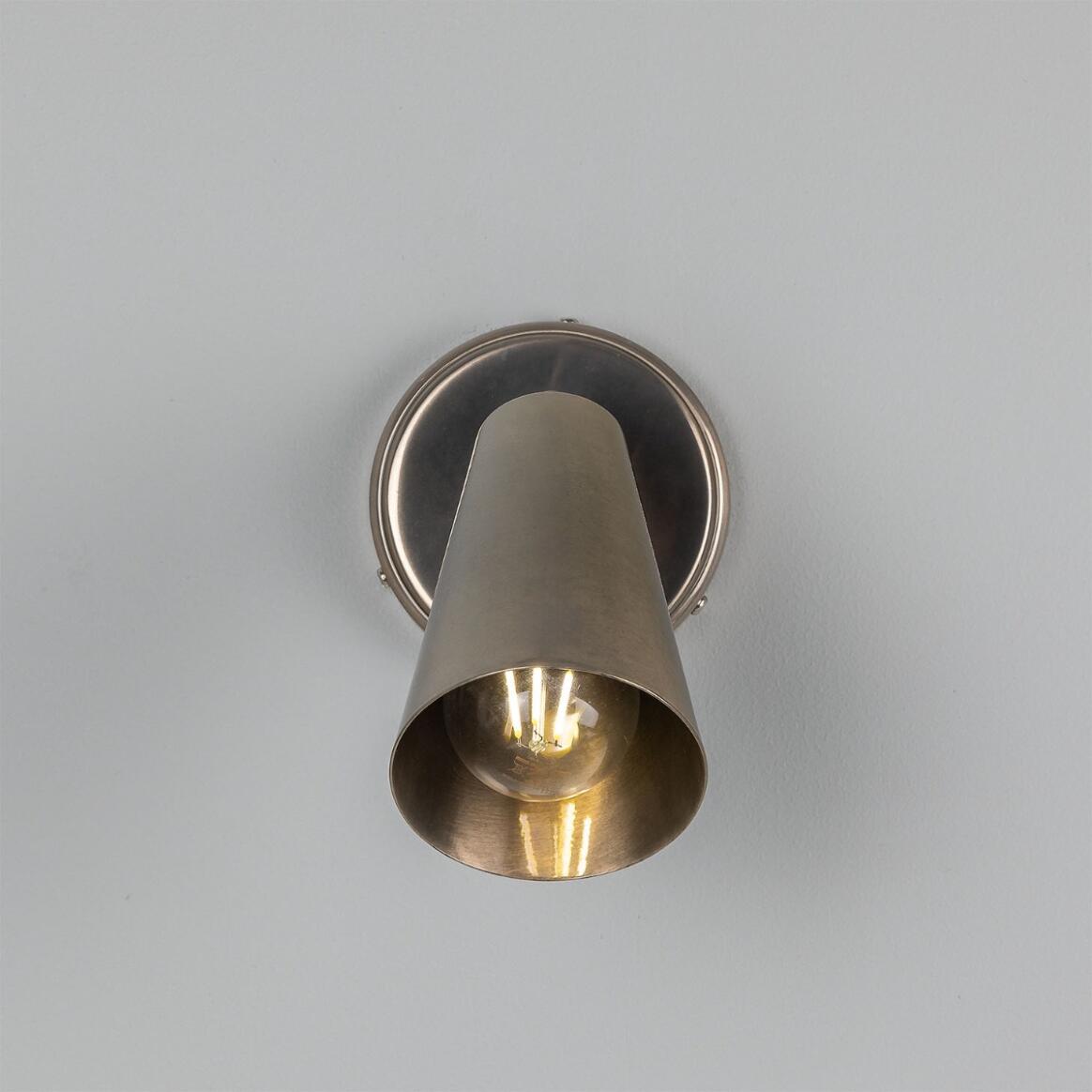 Cashel Adjustable Brass Cone Wall Light 12cm