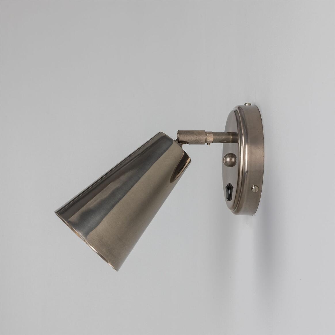 Cashel Adjustable Brass Cone Wall Light 12cm
