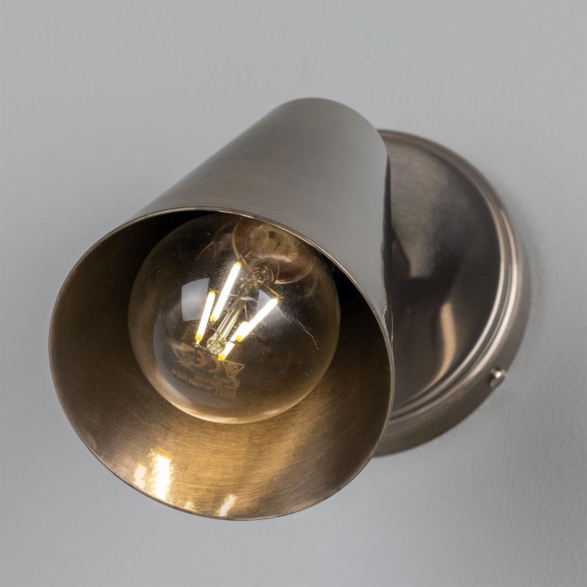 Cashel Adjustable Brass Cone Wall Light 12cm