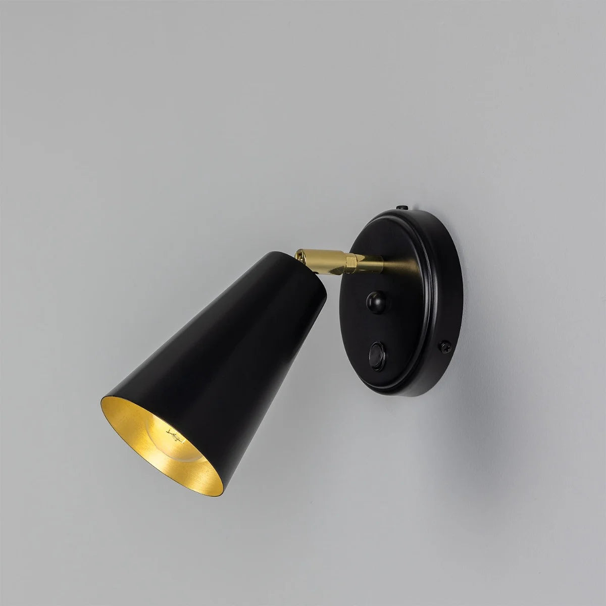 Cashel Adjustable Brass Cone Wall Light 12cm