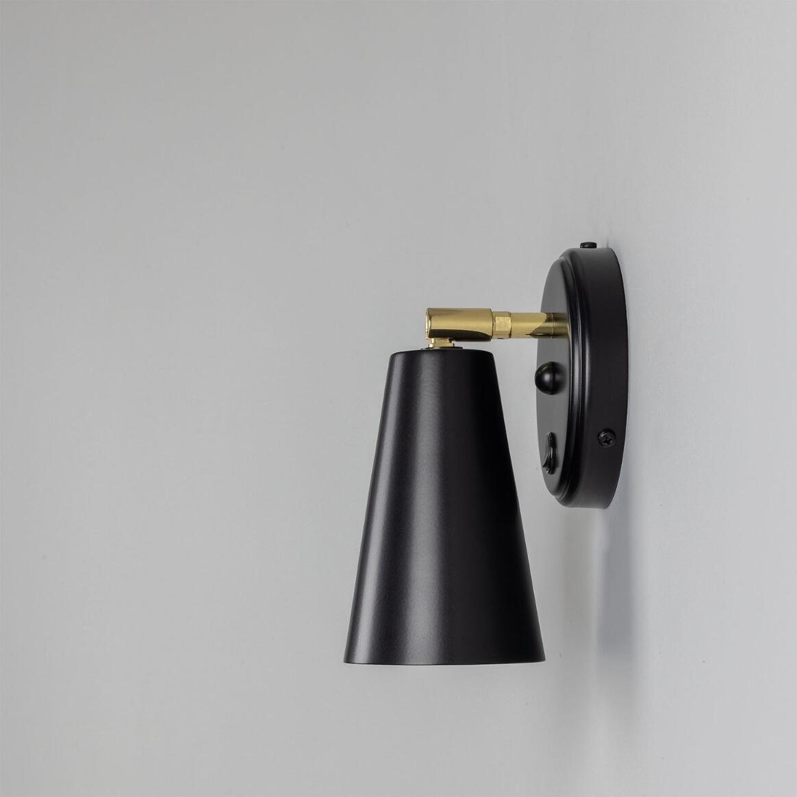 Cashel Adjustable Brass Cone Wall Light 12cm