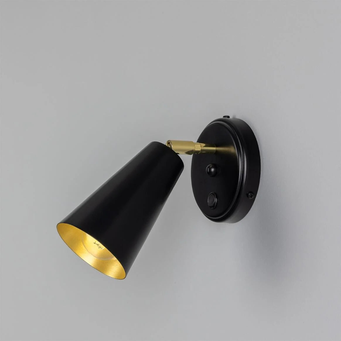 Cashel Adjustable Brass Cone Wall Light 12cm
