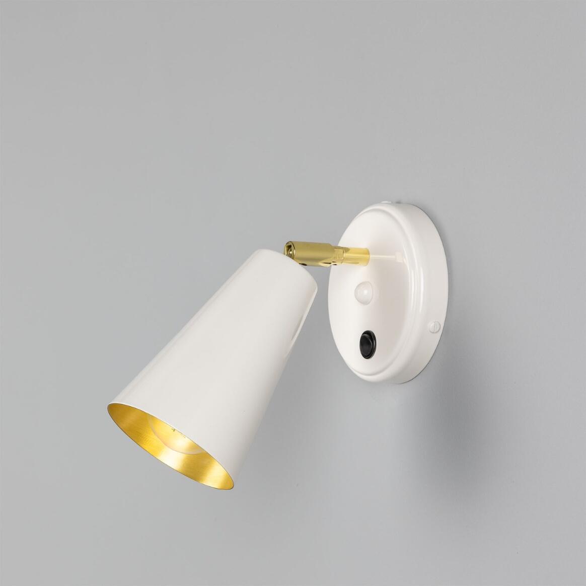 Cashel Adjustable Brass Cone Wall Light 12cm