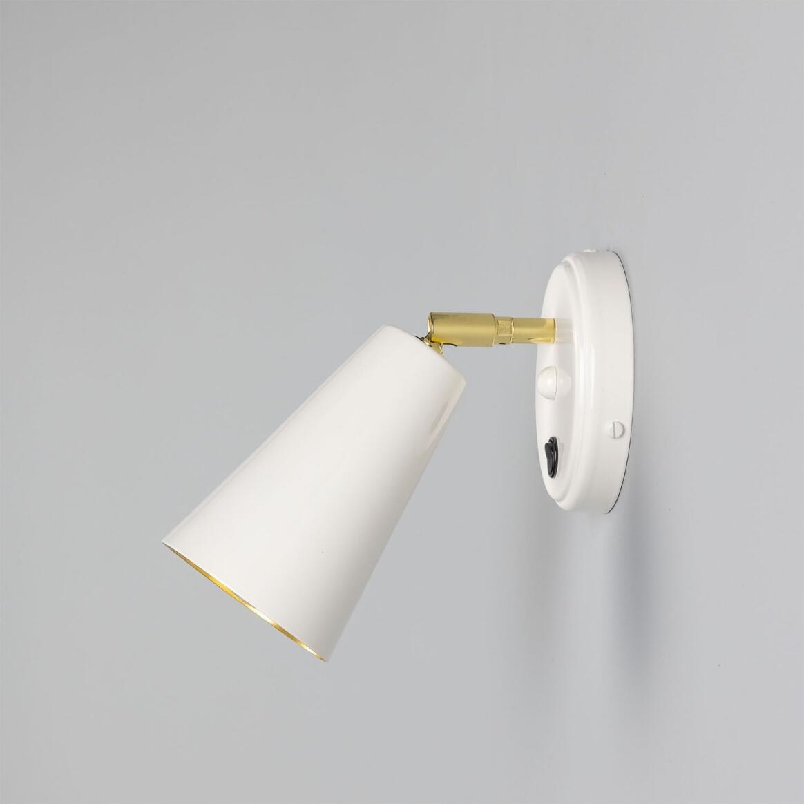 Cashel Adjustable Brass Cone Wall Light 12cm