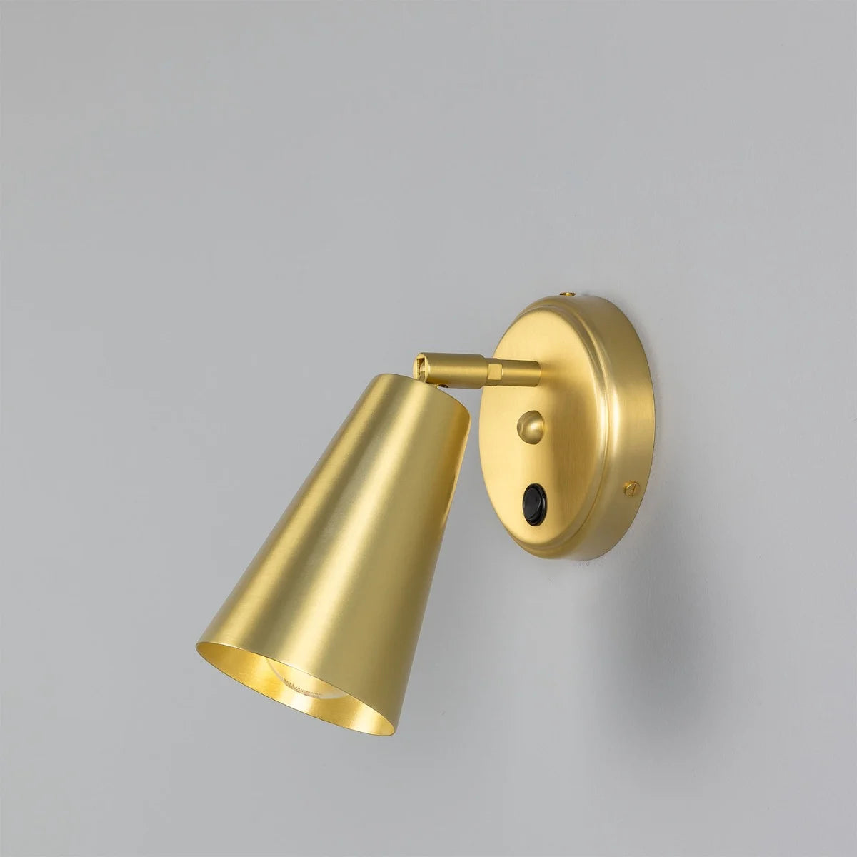 Cashel Adjustable Brass Cone Wall Light 12cm