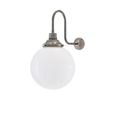 Yerevan Opal Glass Globe Swan Neck Wall Light 25cm – Ambientco - Main Image