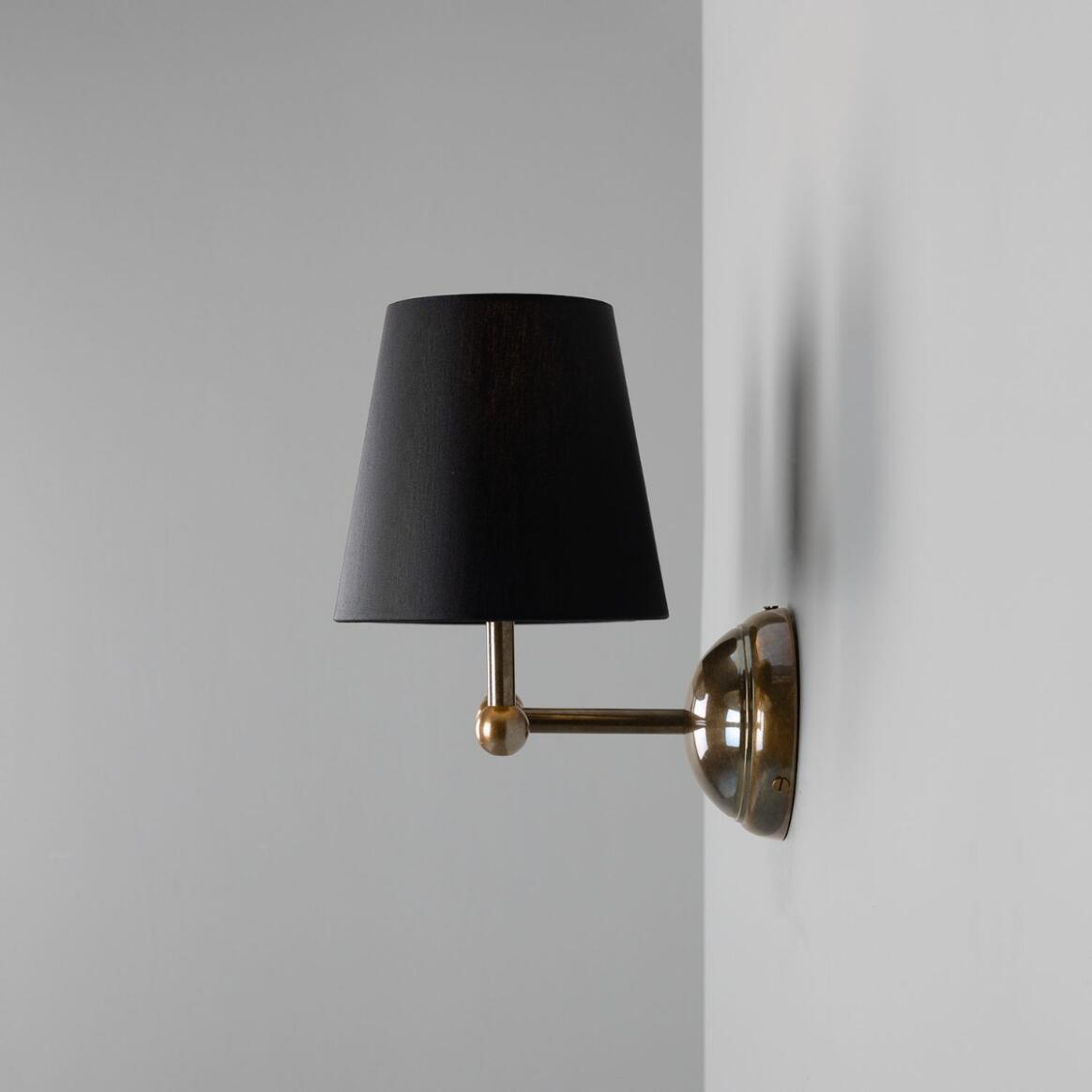 Busan Modern Brass Double Wall Light with Fabric Shades