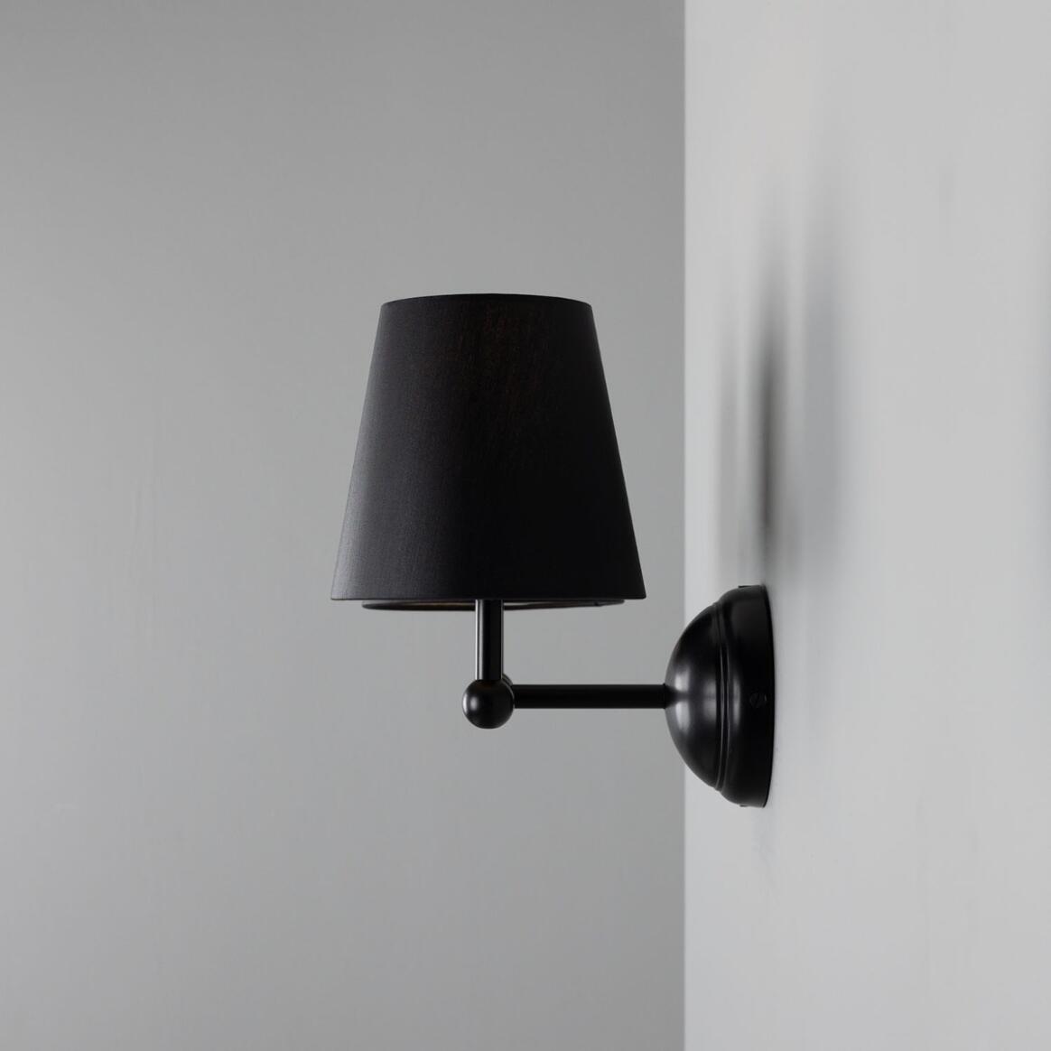 Busan Modern Brass Double Wall Light with Fabric Shades